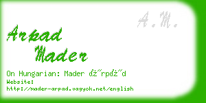 arpad mader business card